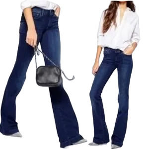 7 FOR ALL MANKIND Charlize Slim Flare Jeans in Dark wash Mid rise Stretchy SZ 30